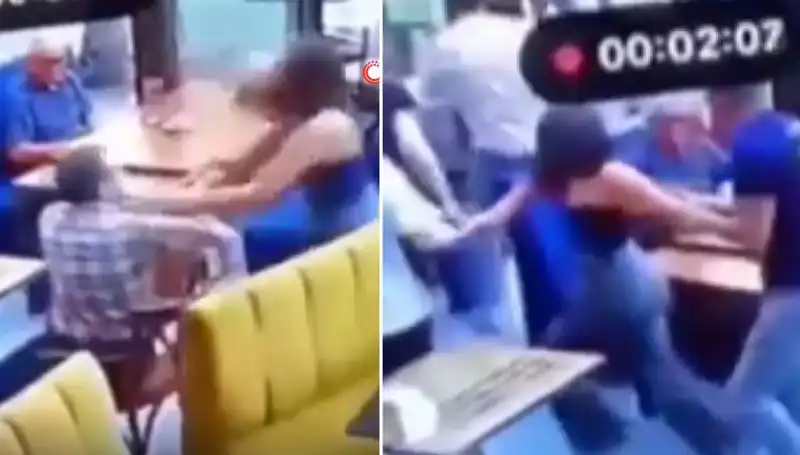 Garsonla Tartışan Müşteri, Tokatla Cevap Aldı: Olay Anı Kameraya Yansıdı